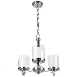 Burbank 3-Light Brushed Nickel Chandelier with Dual Glass Shades by Hampton Bay -Hampton Bay Sales brushed nickel hampton bay chandeliers 19704 000 77 1000