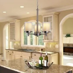 Burbank 3-Light Brushed Nickel Chandelier with Dual Glass Shades by Hampton Bay -Hampton Bay Sales brushed nickel hampton bay chandeliers 19704 000 a0 1000