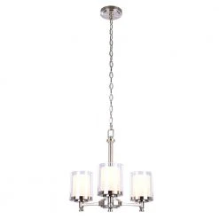 Burbank 3-Light Brushed Nickel Chandelier with Dual Glass Shades by Hampton Bay -Hampton Bay Sales brushed nickel hampton bay chandeliers 19704 000 c3 1000