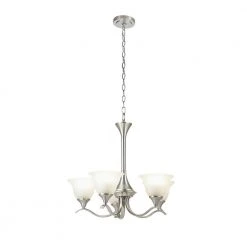 Santa Rita 5-Light Brushed Nickel Chandelier with Glass Shades by Hampton Bay -Hampton Bay Sales brushed nickel hampton bay chandeliers 19708 000 c3 1000