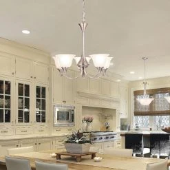 Santa Rita 2-Light Brushed Nickel Inverted Pendant with Glass Shade by Hampton Bay -Hampton Bay Sales brushed nickel hampton bay chandeliers 19710 000 40 1000