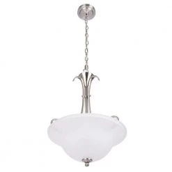 Santa Rita 2-Light Brushed Nickel Inverted Pendant with Glass Shade by Hampton Bay -Hampton Bay Sales brushed nickel hampton bay chandeliers 19710 000 4f 1000
