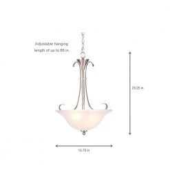 Santa Rita 2-Light Brushed Nickel Inverted Pendant with Glass Shade by Hampton Bay -Hampton Bay Sales brushed nickel hampton bay chandeliers 19710 000 77 1000