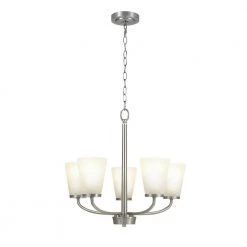 5-Light Brushed Nickel Chandelier by Hampton Bay