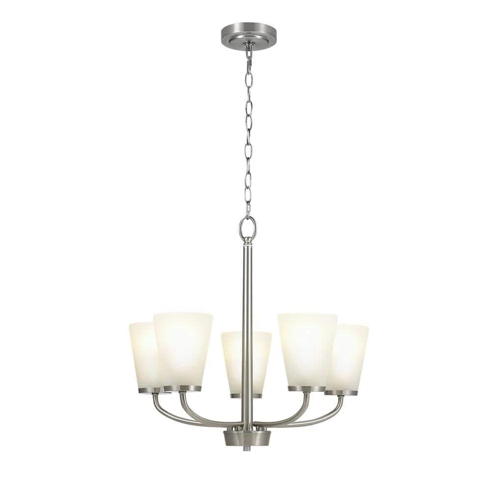 5-Light Brushed Nickel Chandelier by Hampton Bay 1 5-Light Brushed Nickel Chandelier by Hampton Bay
