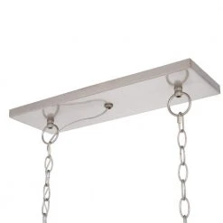 Boswell Quarter 34in. 5-Light Brushed Nickel Farmhouse Linear Island Chandelier with Weathered Wood Accents by Hampton Bay -Hampton Bay Sales brushed nickel hampton bay chandeliers 7965hdcdi 66 1000