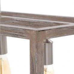 Boswell Quarter 34in. 5-Light Brushed Nickel Farmhouse Linear Island Chandelier with Weathered Wood Accents by Hampton Bay -Hampton Bay Sales brushed nickel hampton bay chandeliers 7965hdcdi a0 1000