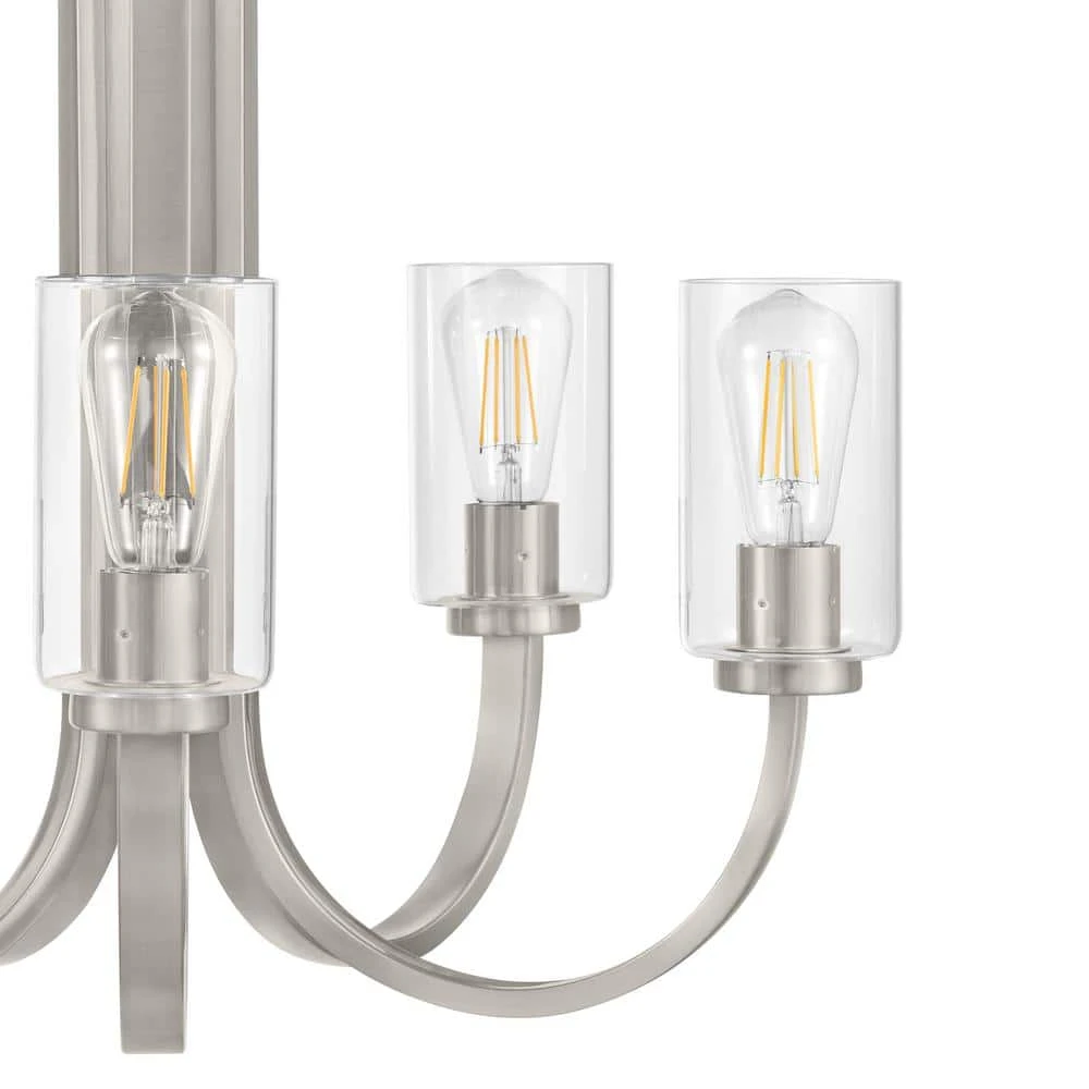 Kendall Manor 5-Light Brushed Nickel Dining Room Chandelier with Clear Glass Shades by Hampton Bay 3 Kendall Manor 5-Light Brushed Nickel Dining Room Chandelier with Clear Glass Shades by Hampton Bay - Image 3