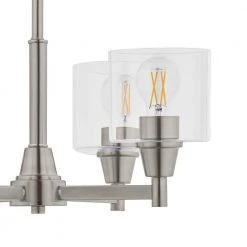 Oron 4-Light Brushed Nickel Reversible Chandelier with Clear Glass Shades, Dining Room Chandelier by Hampton Bay -Hampton Bay Sales brushed nickel hampton bay chandeliers hdp12069bn a0 1000