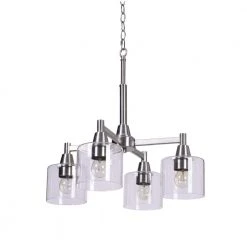 Oron 4-Light Brushed Nickel Reversible Chandelier with Clear Glass Shades, Dining Room Chandelier by Hampton Bay -Hampton Bay Sales brushed nickel hampton bay chandeliers hdp12069bn c3 1000