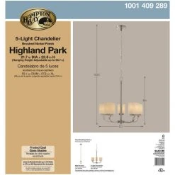 5-Light Brushed Nickel Chandelier with Frosted Glass Shades by Hampton Bay -Hampton Bay Sales brushed nickel hampton bay chandeliers iuq8115a 2 1f 1000
