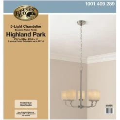 5-Light Brushed Nickel Chandelier with Frosted Glass Shades by Hampton Bay -Hampton Bay Sales brushed nickel hampton bay chandeliers iuq8115a 2 4f 1000