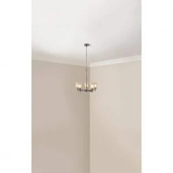 5-Light Brushed Nickel Chandelier with Frosted Glass Shades by Hampton Bay -Hampton Bay Sales brushed nickel hampton bay chandeliers iut8115a 3 4f 1000