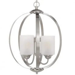 Findlay 3-Light Brushed Nickel Chandelier with Etched White Glass Shades by Hampton Bay 19 Findlay 3-Light Brushed Nickel Chandelier with Etched White Glass Shades by Hampton Bay -Hampton Bay Sales brushed nickel hampton bay chandeliers wb1002 cl 1d 1000