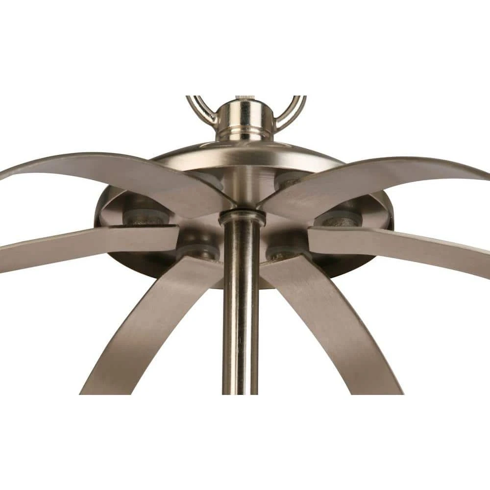 Findlay 3-Light Brushed Nickel Chandelier with Etched White Glass Shades by Hampton Bay 11 Findlay 3-Light Brushed Nickel Chandelier with Etched White Glass Shades by Hampton Bay - Image 11