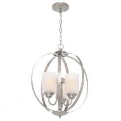 Findlay 3-Light Brushed Nickel Chandelier with Etched White Glass Shades by Hampton Bay 18 Findlay 3-Light Brushed Nickel Chandelier with Etched White Glass Shades by Hampton Bay -Hampton Bay Sales brushed nickel hampton bay chandeliers wb1002 cl a0 1000