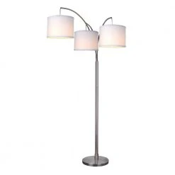 78 in. Height 3-Arc Floor Lamp - Brushed Nickel Finish by Hampton Bay