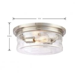 Silveroak 13 in. 2-Light Brushed Nickel Flush Mount by Hampton Bay -Hampton Bay Sales brushed nickel hampton bay flush mount lights 23980 1d 1000