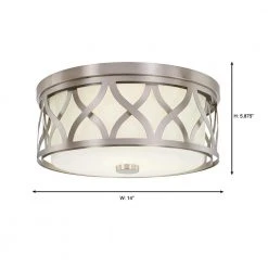Montrose 14 in. 3-Light Brushed Nickel Flush Mount by Hampton Bay -Hampton Bay Sales brushed nickel hampton bay flush mount lights 23986 40 1000