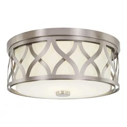 Montrose 14 in. 3-Light Brushed Nickel Flush Mount by Hampton Bay