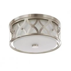 Montrose 14 in. 3-Light Brushed Nickel Flush Mount by Hampton Bay -Hampton Bay Sales brushed nickel hampton bay flush mount lights 23986 c3 1000