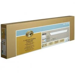 48 in. x 12 in. Low Profile Selectable LED Flush Mount Ceiling Flat Panel Brushed Nickel Rectangle 4000 Lumens Dimmable by Hampton Bay -Hampton Bay Sales brushed nickel hampton bay flush mount lights 54325111 fa 1000