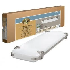 Mission Industrial 48 in. x 15 in. Brushed Nickel Selectable LED Flush Mount Light High Output 5500 Lumens Dimmable by Hampton Bay -Hampton Bay Sales brushed nickel hampton bay flush mount lights 54448291 1d 1000