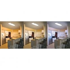 Mission Industrial 48 in. x 15 in. Brushed Nickel Selectable LED Flush Mount Light High Output 5500 Lumens Dimmable by Hampton Bay -Hampton Bay Sales brushed nickel hampton bay flush mount lights 54448291 4f 1000