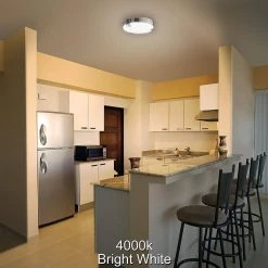 Mission Industrial 15 in. Round Brushed Nickel Selectable LED Flush Mount Ceiling Light 1430 Lumens Dimmable by Hampton Bay -Hampton Bay Sales brushed nickel hampton bay flush mount lights 54449111 1d 1000