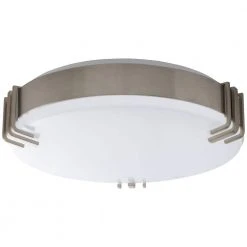 Mission Industrial 15 in. Round Brushed Nickel Selectable LED Flush Mount Ceiling Light 1430 Lumens Dimmable by Hampton Bay -Hampton Bay Sales brushed nickel hampton bay flush mount lights 54449111 77 1000