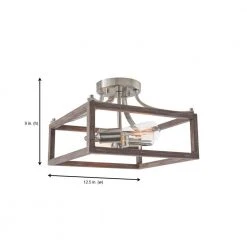 Boswell Quarter 12-1/2 in. 2-Light Brushed Nickel Farmhouse Semi-Flush Mount with Painted Weathered Gray Wood Accents by Hampton Bay 11 Boswell Quarter 12-1/2 in. 2-Light Brushed Nickel Farmhouse Semi-Flush Mount with Painted Weathered Gray Wood Accents by Hampton Bay -Hampton Bay Sales brushed nickel hampton bay flush mount lights 8018hdcbndi a0 1000