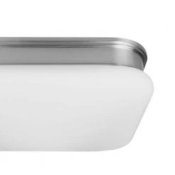 Staniford 11 in. 100-Watt Equivalent Brushed Nickel Selectable Integrated LED Square Flush Mount with Glass Shade by Hampton Bay -Hampton Bay Sales brushed nickel hampton bay flush mount lights cg2aa015ds1d25 40 1000