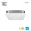 Staniford 11 in. 100-Watt Equivalent Brushed Nickel Selectable Integrated LED Square Flush Mount with Glass Shade by Hampton Bay