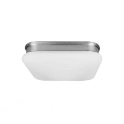 Staniford 11 in. 100-Watt Equivalent Brushed Nickel Selectable Integrated LED Square Flush Mount with Glass Shade by Hampton Bay -Hampton Bay Sales brushed nickel hampton bay flush mount lights cg2aa015ds1d25 66 1000