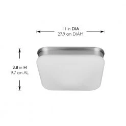 Staniford 11 in. 100-Watt Equivalent Brushed Nickel Selectable Integrated LED Square Flush Mount with Glass Shade by Hampton Bay -Hampton Bay Sales brushed nickel hampton bay flush mount lights cg2aa015ds1d25 a0 1000