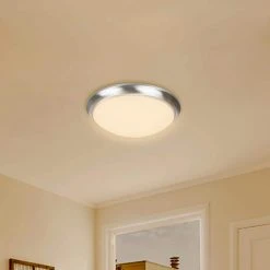 Withers 13 in. 140-Watt Brushed Nickel Selectable CCT Integrated LED Dimmable Round Globe Flush Mount Ceiling Light by Hampton Bay -Hampton Bay Sales brushed nickel hampton bay flush mount lights cg2aa021er1d25 31 1000