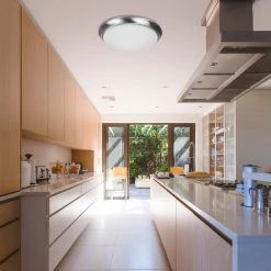 Withers 13 in. 140-Watt Brushed Nickel Selectable CCT Integrated LED Dimmable Round Globe Flush Mount Ceiling Light by Hampton Bay -Hampton Bay Sales brushed nickel hampton bay flush mount lights cg2aa021er1d25 44 1000