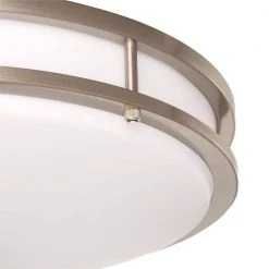 16 in. 1-Light Brushed Nickel Dimmable LED Flush Mount by Hampton Bay -Hampton Bay Sales brushed nickel hampton bay flush mount lights dc016ledc 1d 1000