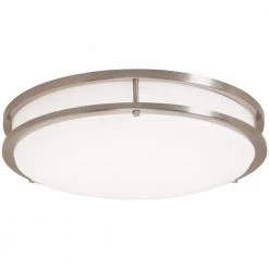 16 in. 1-Light Brushed Nickel Dimmable LED Flush Mount by Hampton Bay -Hampton Bay Sales brushed nickel hampton bay flush mount lights dc016ledc 40 1000