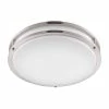 16 in. 1-Light Brushed Nickel Dimmable LED Flush Mount by Hampton Bay
