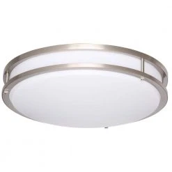 16 in. 1-Light Brushed Nickel Dimmable LED Flush Mount by Hampton Bay -Hampton Bay Sales brushed nickel hampton bay flush mount lights dc016ledc 66 1000