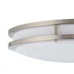 18 in. 2-Light Brushed Nickel Fluorescent Flush Mount by Hampton Bay 8 18 in. 2-Light Brushed Nickel Fluorescent Flush Mount by Hampton Bay -Hampton Bay Sales brushed nickel hampton bay flush mount lights dc018p a0 1000