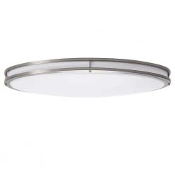 32 in. Oval 1-Light Brushed Nickel Dimmable LED Flush Mount by Hampton Bay 14 32 in. Oval 1-Light Brushed Nickel Dimmable LED Flush Mount by Hampton Bay -Hampton Bay Sales brushed nickel hampton bay flush mount lights dc032ledc 40 1000