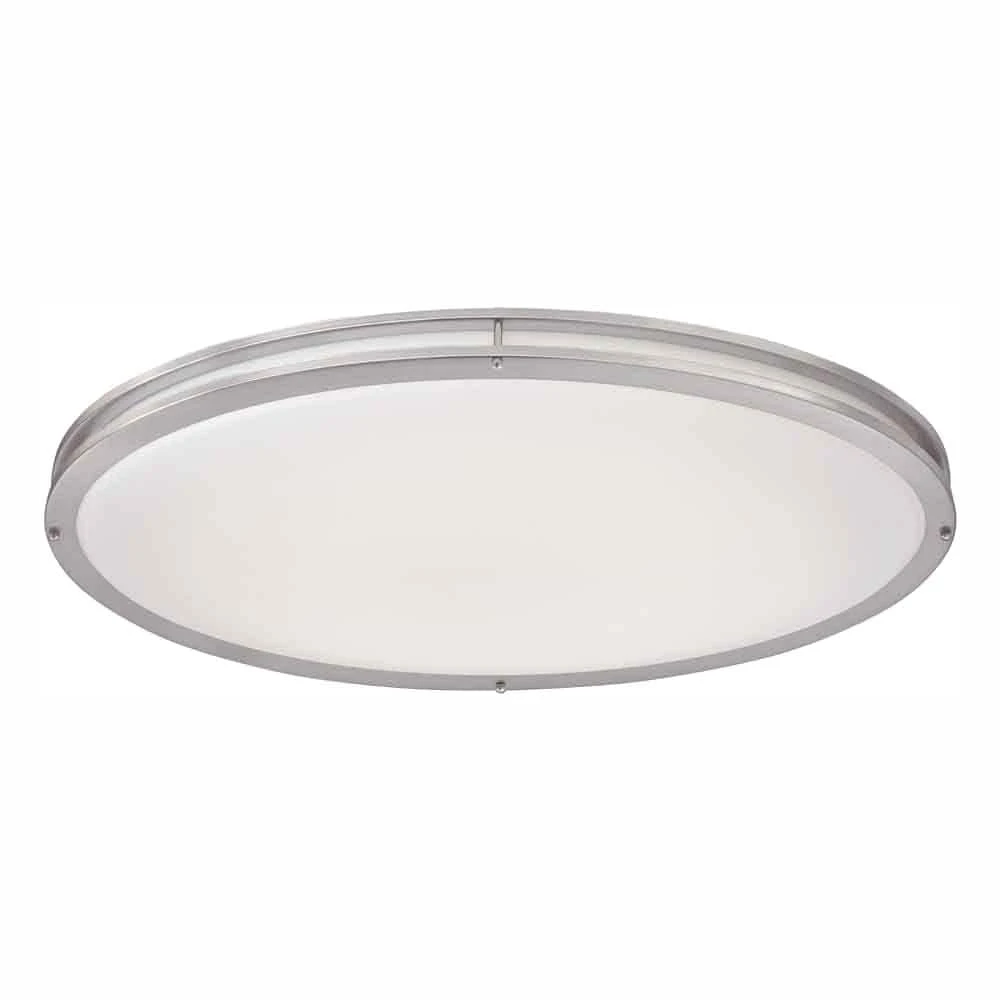 32 in. Oval 1-Light Brushed Nickel Dimmable LED Flush Mount by Hampton Bay 1 32 in. Oval 1-Light Brushed Nickel Dimmable LED Flush Mount by Hampton Bay