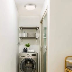 Stetson 11 in. 1-Light Brushed Nickel Selectable CCT LED Ceiling Light Flush Mount by Hampton Bay -Hampton Bay Sales brushed nickel hampton bay flush mount lights hb1022c 5cct 35 44 1000