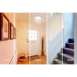 Stetson 11 in. 1-Light Brushed Nickel Selectable CCT LED Ceiling Light Flush Mount by Hampton Bay -Hampton Bay Sales brushed nickel hampton bay flush mount lights hb1022c 5cct 35 4f 1000