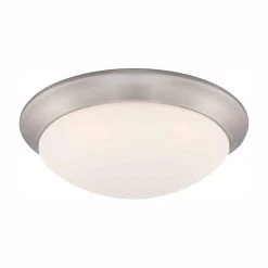 Stetson 11 in. 1-Light Brushed Nickel Selectable CCT LED Ceiling Light Flush Mount by Hampton Bay