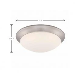 Stetson 11 in. 1-Light Brushed Nickel Selectable CCT LED Ceiling Light Flush Mount by Hampton Bay -Hampton Bay Sales brushed nickel hampton bay flush mount lights hb1022c 5cct 35 66 1000