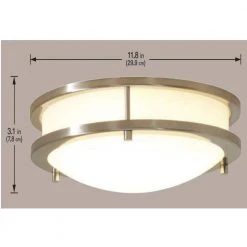 Flaxmere 12 in. Brushed Nickel Dimmable LED Flush Mount Ceiling Light with Frosted White Glass Shade by Hampton Bay 13 Flaxmere 12 in. Brushed Nickel Dimmable LED Flush Mount Ceiling Light with Frosted White Glass Shade by Hampton Bay -Hampton Bay Sales brushed nickel hampton bay flush mount lights hb1023c 35 1d 1000