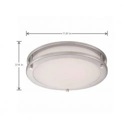 Flaxmere 12 in. Brushed Nickel Dimmable LED Flush Mount Ceiling Light with Frosted White Glass Shade by Hampton Bay 12 Flaxmere 12 in. Brushed Nickel Dimmable LED Flush Mount Ceiling Light with Frosted White Glass Shade by Hampton Bay -Hampton Bay Sales brushed nickel hampton bay flush mount lights hb1023c 35 a0 1000